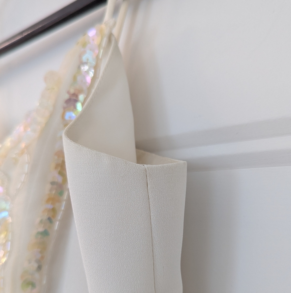 Vintage Wedding Dress ILGWU Union Made Canada Reception Dress Size 6 80s Beaded - Picture 4 of 12